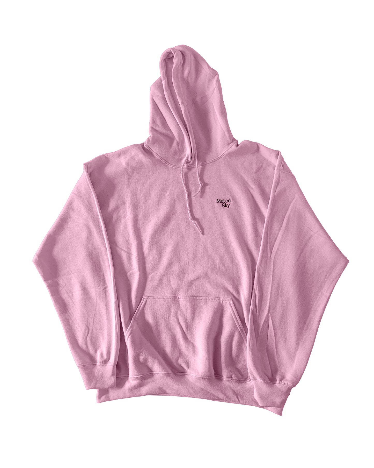 Muted Sky Embroidered Hoodie Pink