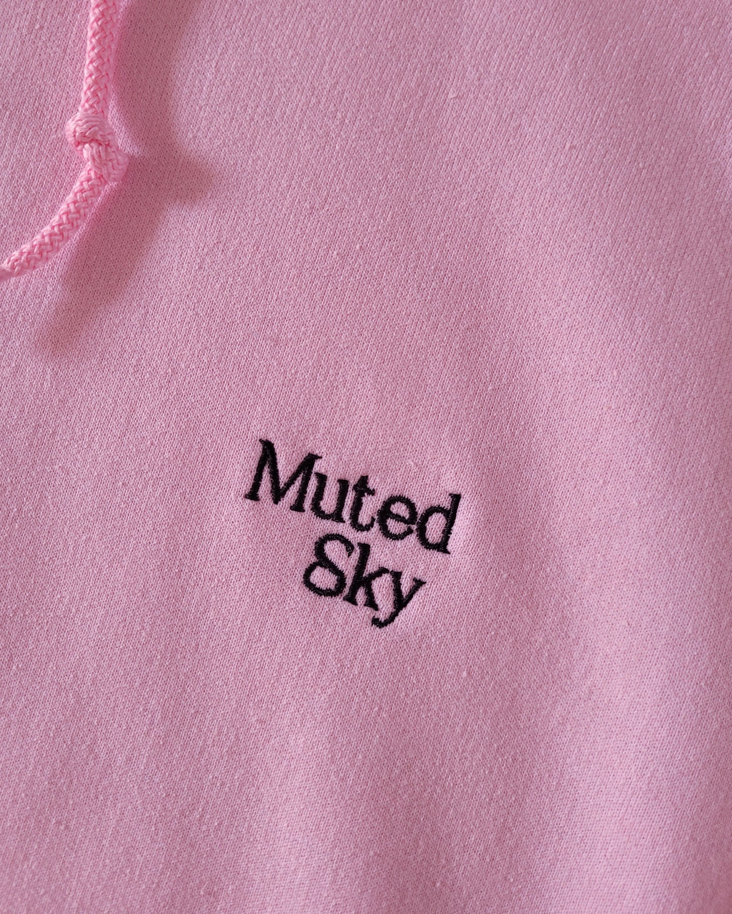 Muted Sky Embroidered Hoodie Pink