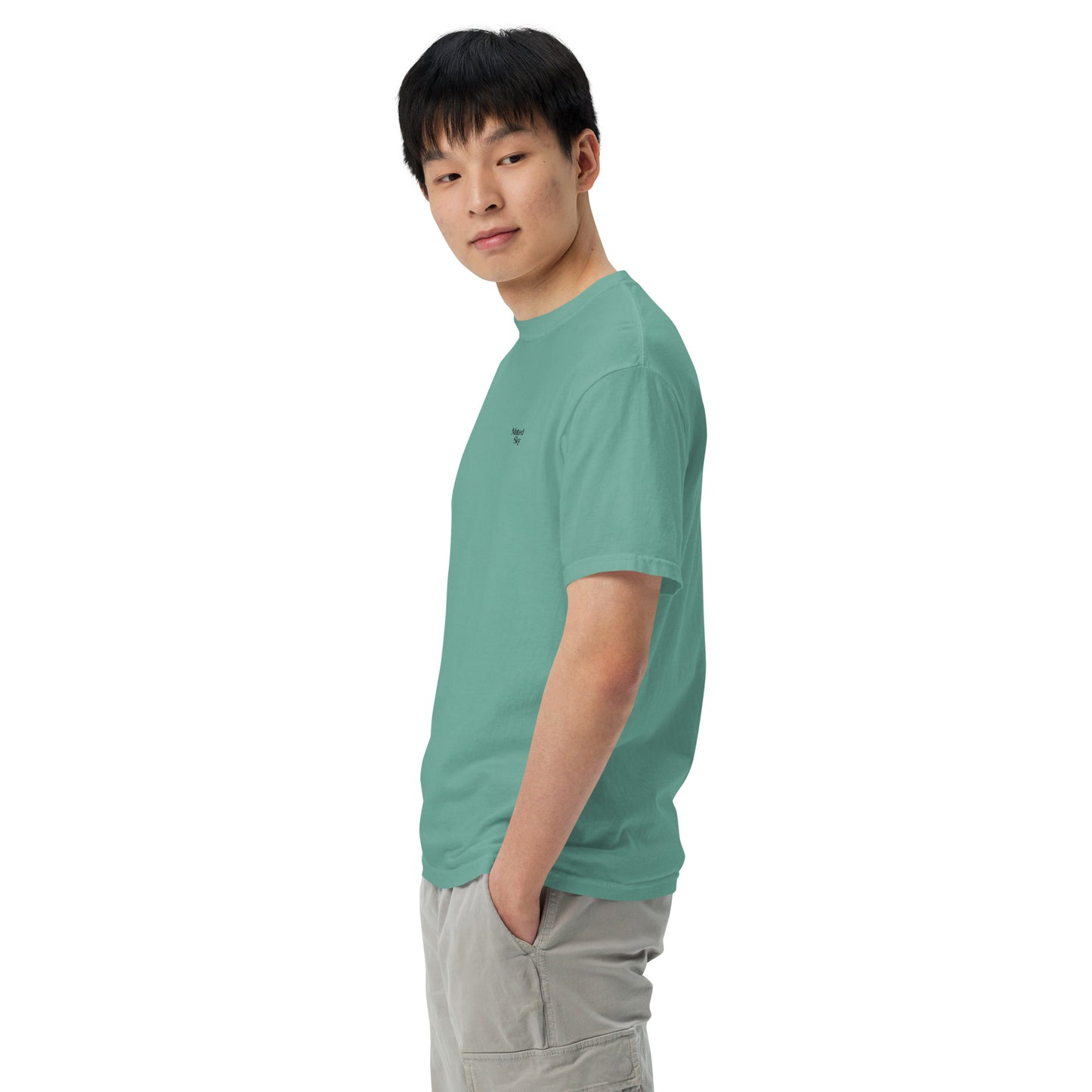 Muted Sky Embroidered Tee Green