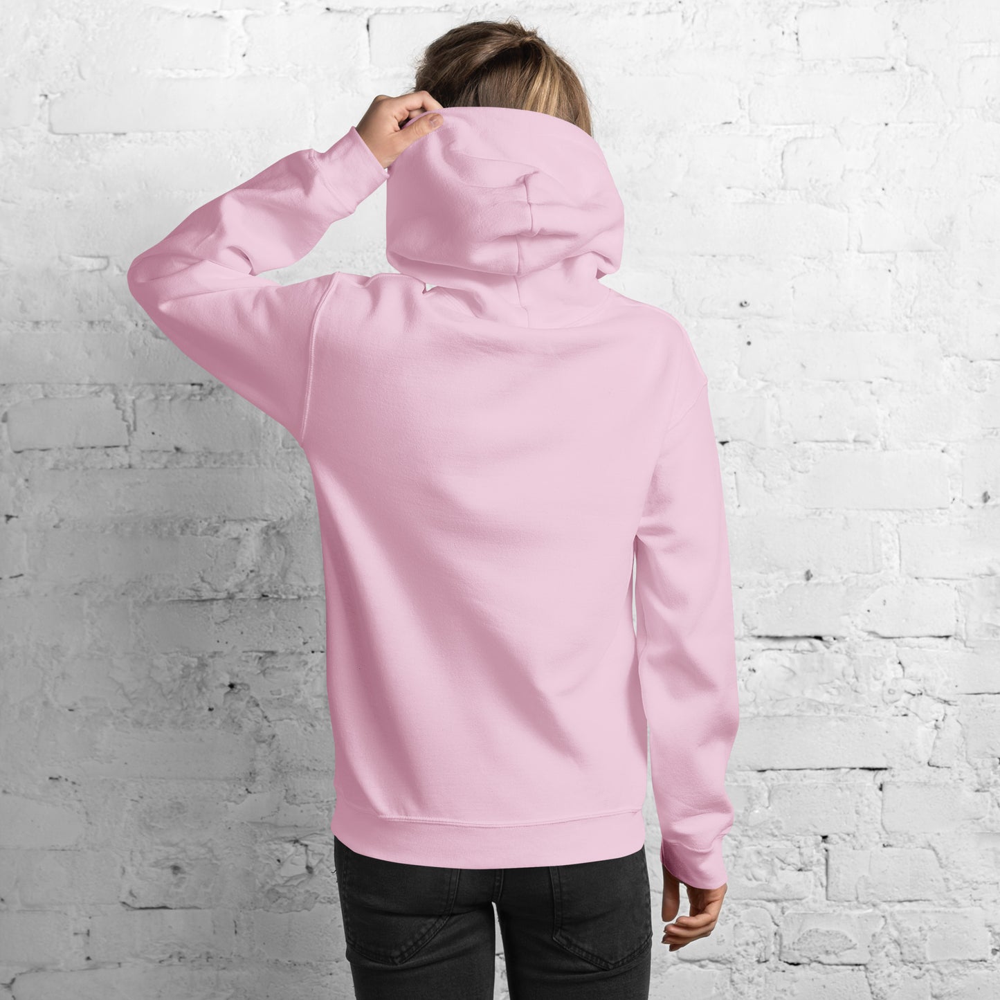 Muted Sky Embroidered Hoodie Pink