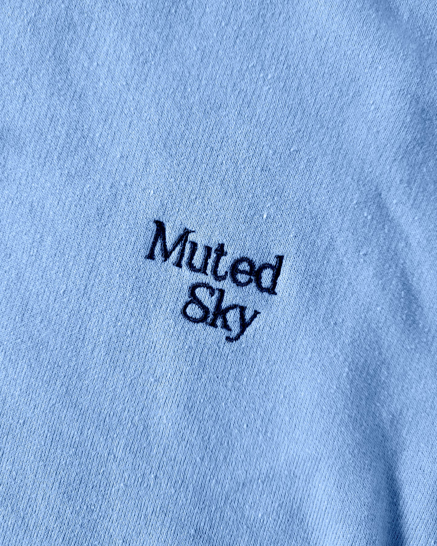 Muted Sky Embroidered Hoodie Blue