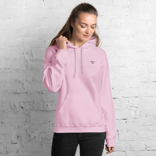 Muted Sky Embroidered Hoodie Pink